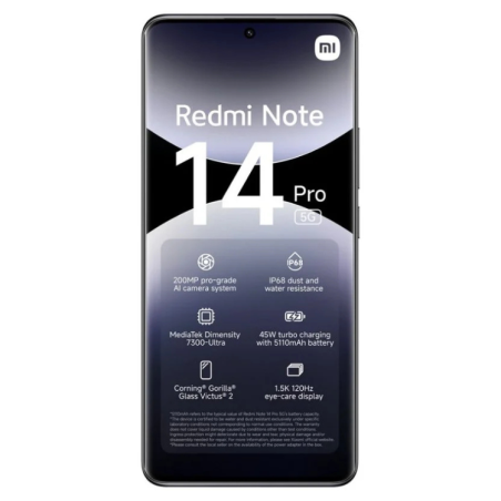 Xiaomi Redmi Note 14 Pro 5G 8GB/256GB Preto