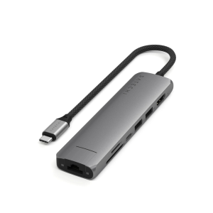 Satechi - Adaptador Multiportas USB-C Slim 7 em 1 Cinzento Sideral