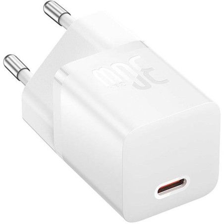 Baseus Carregador Rápido Compacto GAN5 30 W USB-C Branco