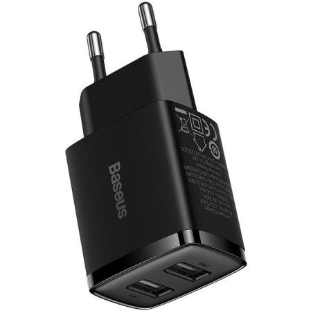 Baseus Carregador Compacto 2U 10,5W EU Preto