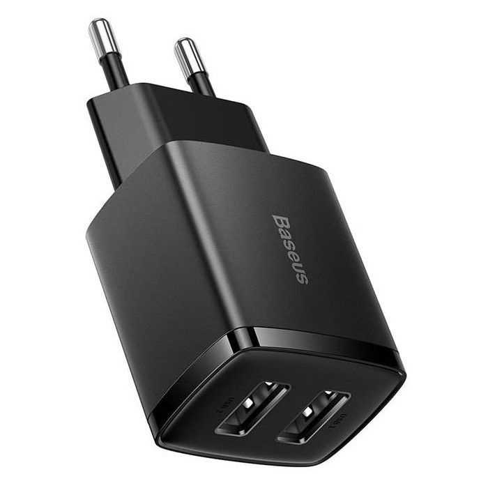 Baseus Carregador Compacto 2U 10,5W EU Preto
