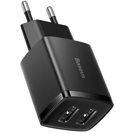 Baseus Carregador Compacto 2U 10,5W EU Preto