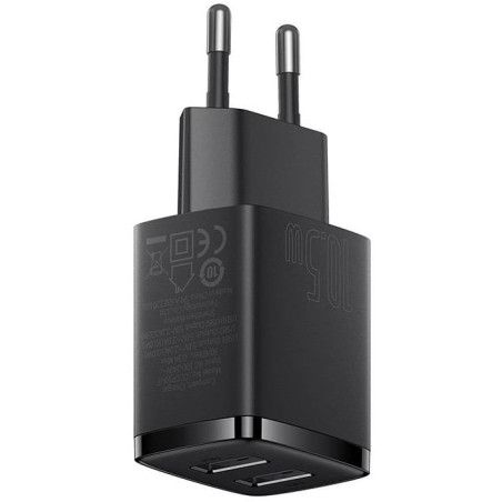 Baseus Carregador Compacto 2U 10,5W EU Preto