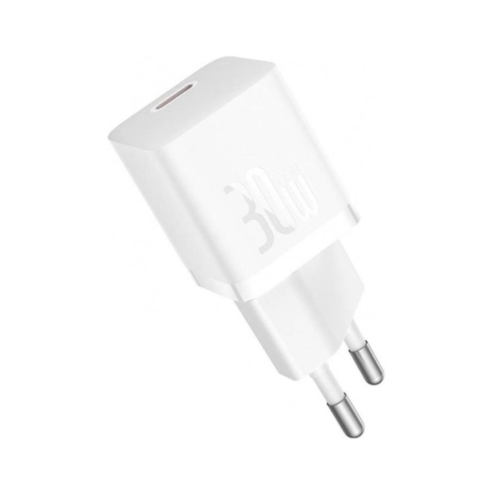 Baseus Carregador Rápido Compacto GAN5 30 W USB-C Branco