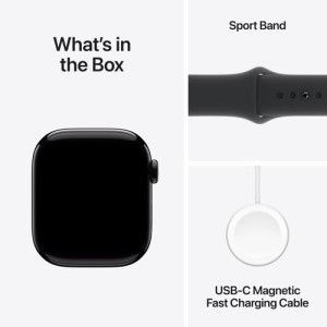 Apple Watch Series 10 GPS 42mm Alumínio Jet Black - S/M