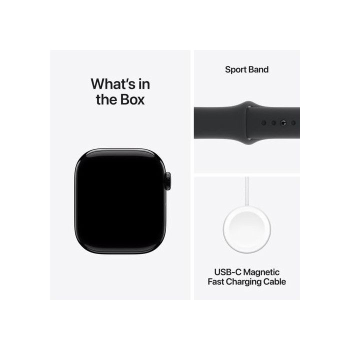 Apple Watch Series 10 GPS 42mm Alumínio Jet Black - S/M
