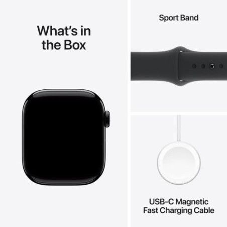Apple Watch Series 10 GPS 42mm Alumínio Jet Black - S/M