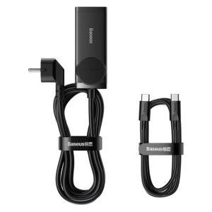 Carregador Baseus GaN3 Pro Fast Charger 100W Dual USB-C/USB-A Preto + Tomada AC