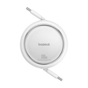 Cabo Type-C p/ Type-C Baseus Free2Draw Charging 100W Retrátil Branco - 1M