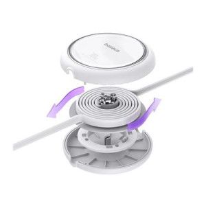 Cabo Type-C p/ Type-C Baseus Free2Draw Charging 100W Retrátil Branco - 1M