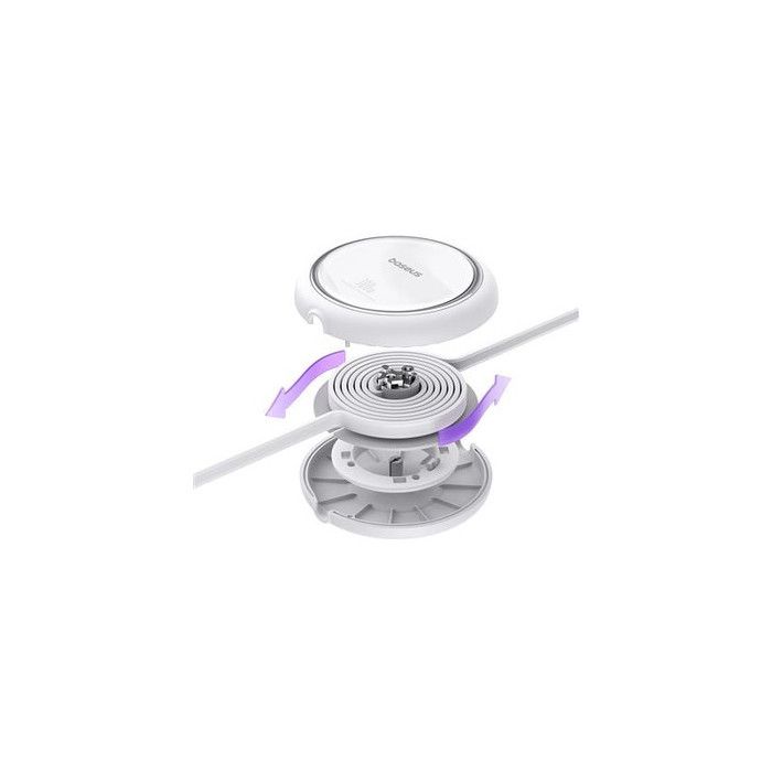 Cabo Type-C p/ Type-C Baseus Free2Draw Charging 100W Retrátil Branco - 1M