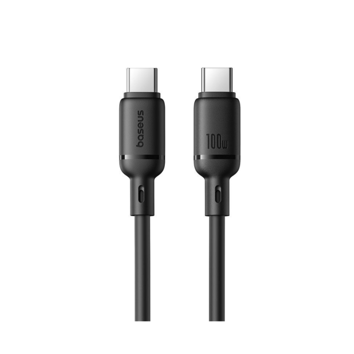 Cabo Type-C p/ Type-C Silky Series Fast Charging 100W Baseus Preto - 2M Cabo Type-C p/ Type-C Silky Series Fast Charging 100W Baseus Preto - 2M