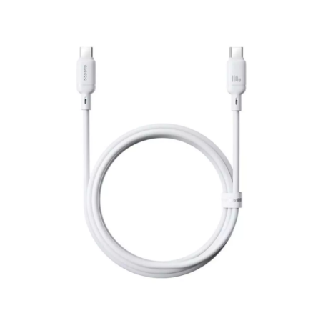 Cabo Type-C p/ Type-C Silky Series Fast Charging 100W Baseus Branco - 2M