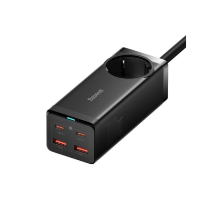 Carregador Baseus GaN3 Pro Fast Charger 100W Dual USB-C/USB-A Preto + Tomada AC