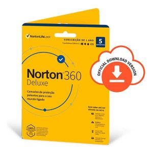 Antivírus NORTON 360 Deluxe 50GB / 5 Dispositivos / 1 Ano