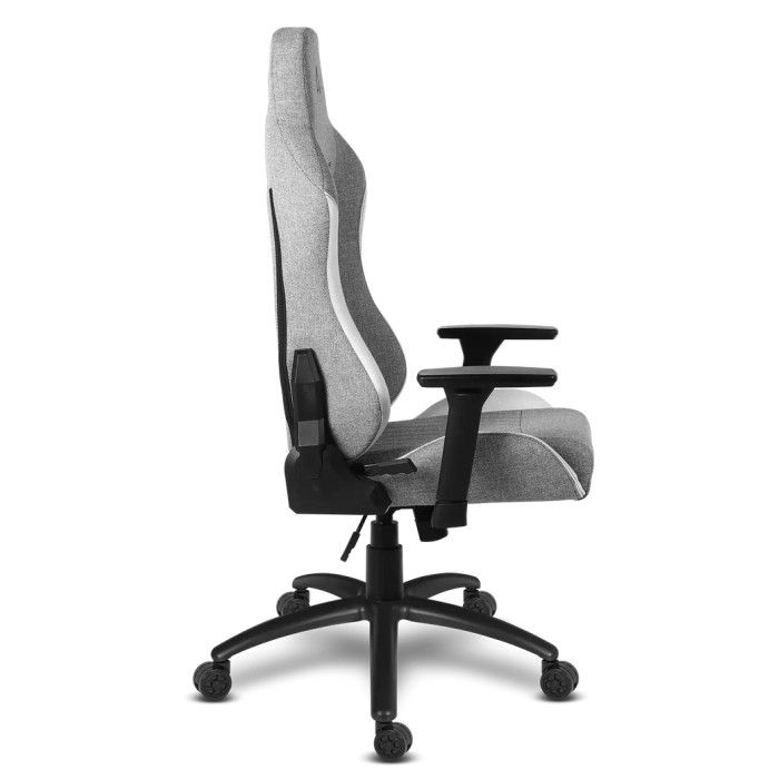 Cadeira Gaming Alpha Gamer Gaia Fabric Cinza Claro / Branco V2