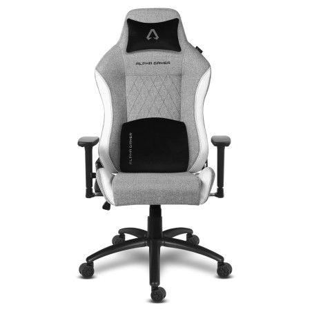 Cadeira Gaming Alpha Gamer Gaia Fabric Cinza Claro / Branco V2