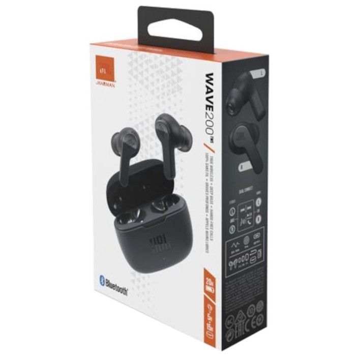 Auriculares JBL Bluetooth TWS Wave 200 - Preto