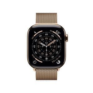 Apple Watch Series 11 GPS + Cellular 42mm Titânio Dourado c/ Bracelete Loop Milanesa