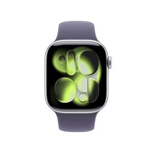 Apple Watch Series 11 GPS 42mm Alumínio Prateado c/ Bracelete Desportiva Roxo Névoa S/M