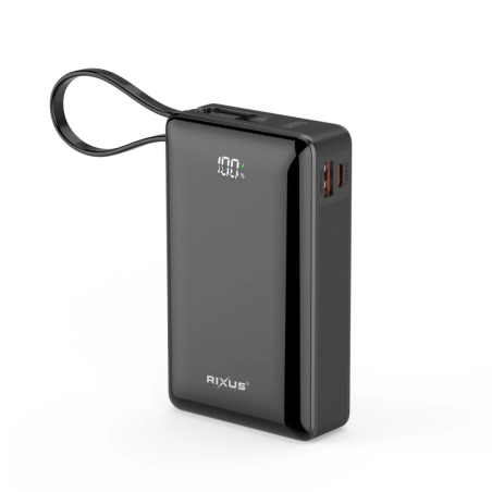 Powerbank Rixus Ecrã Digital 20000mah Preto