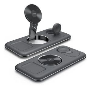 Carregador Wireless Rixus 15W / 3 em 1 Preto