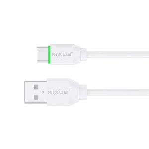 Cabo USB p/ Type-C Rixus Carregamento Rápido 12W Branco - 1M