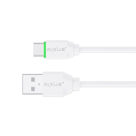 Cabo USB p/ Type-C Rixus Carregamento Rápido 12W Branco - 1M
