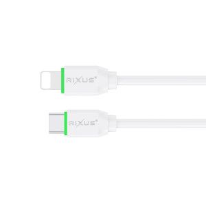 Cabo Type-C p/ Lightning Rixus Carregamento Rápido 20W Branco - 1M