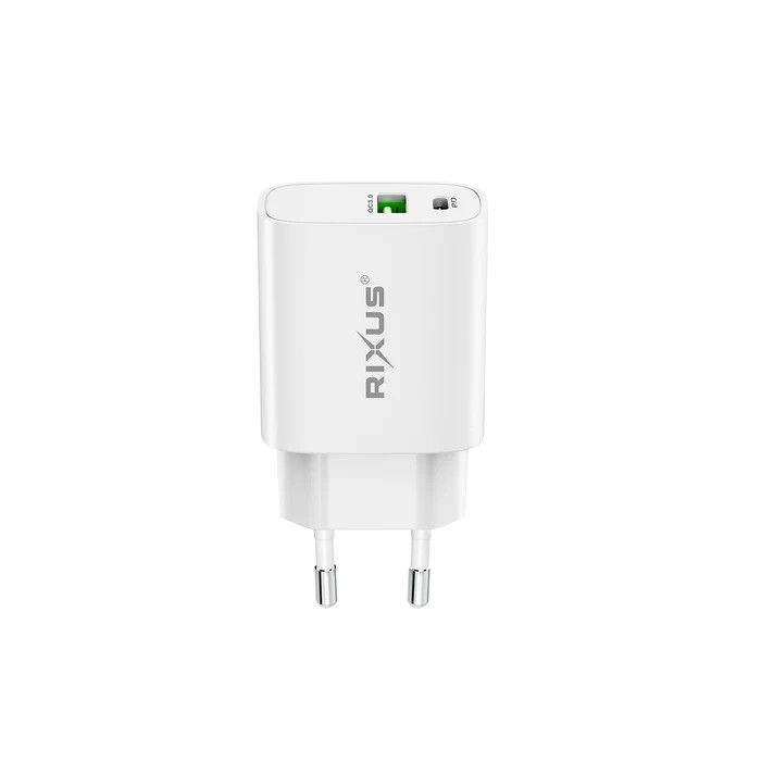 Carregador Rixus Carregamento Rápido Adaptativo 20W Branco