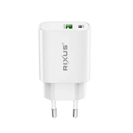 Carregador Rixus Carregamento Rápido Adaptativo 20W Branco