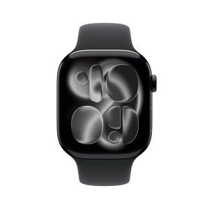 Apple Watch Series 11 GPS 46mm Alumínio Preto Brilhante c/ Bracelete Desportiva - M/L