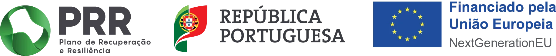 PRR — Plano de Recuperação e Resiliência · República Portuguesa · Financiado pela União Europeia — NextGenerationEU